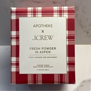 Apotheke x J.Crew Fresh Powder In Aspen Scented Candle 10.5 oz LMTD. EDITION NIB